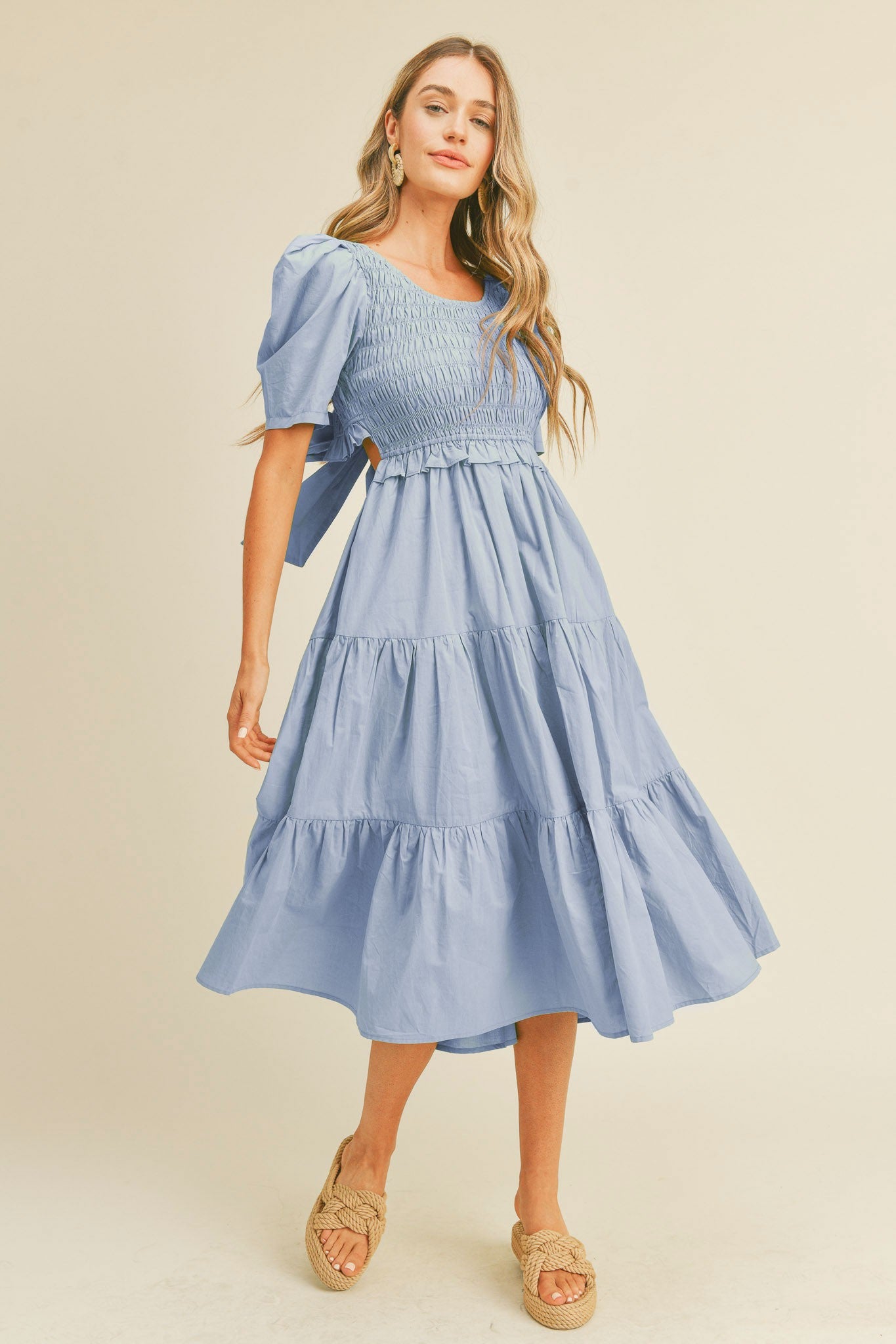 Tori Blue Midi Dress