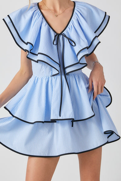 Coastal Pin-Stripe Mini Dress