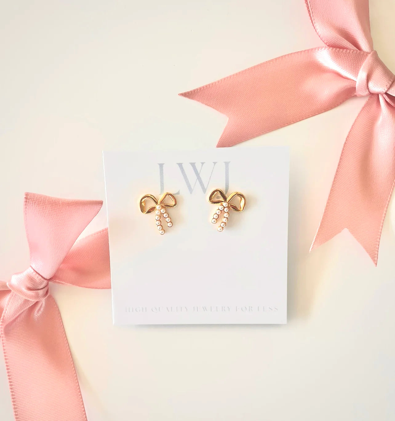 LWJ Pearl Bow Studs