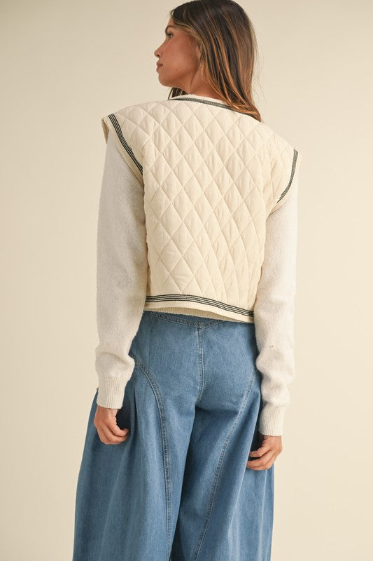 Emily Embroidered Quilted Vest