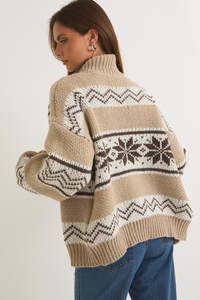 Fair Isle Zip-up Sweater