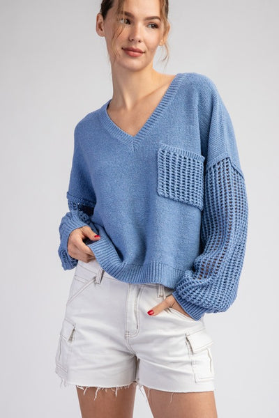 Open Knit Sweater Top