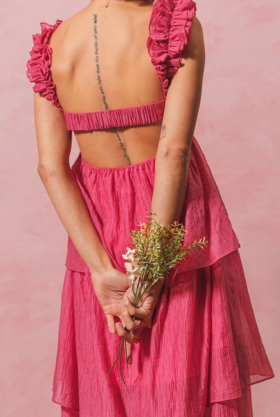 Pink Sunsets Midi Dress