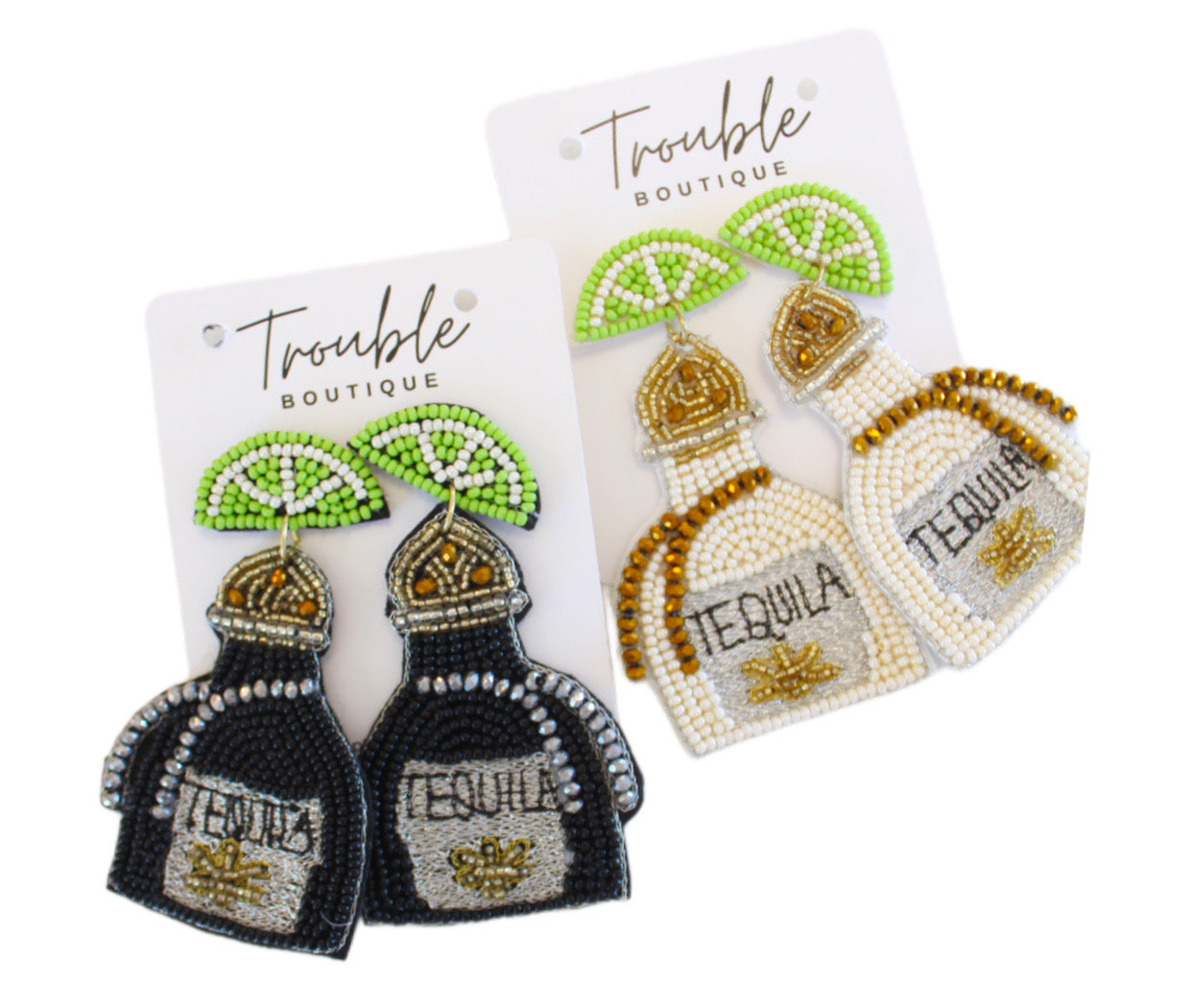 Tequila Lime Beaded Earrings